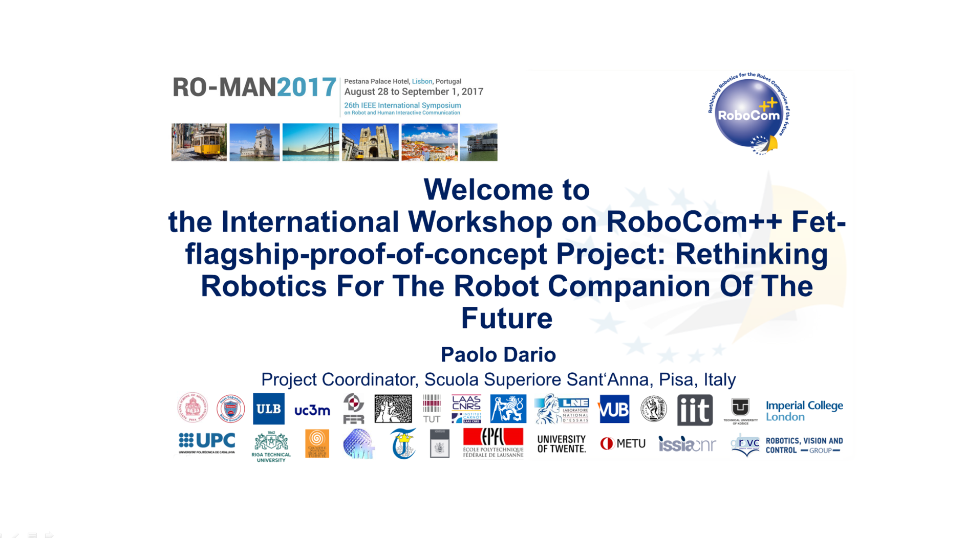 Workshop on RoboCom++ FET-Flagship-Proof-of-Concept Project at RO-MAN 2017