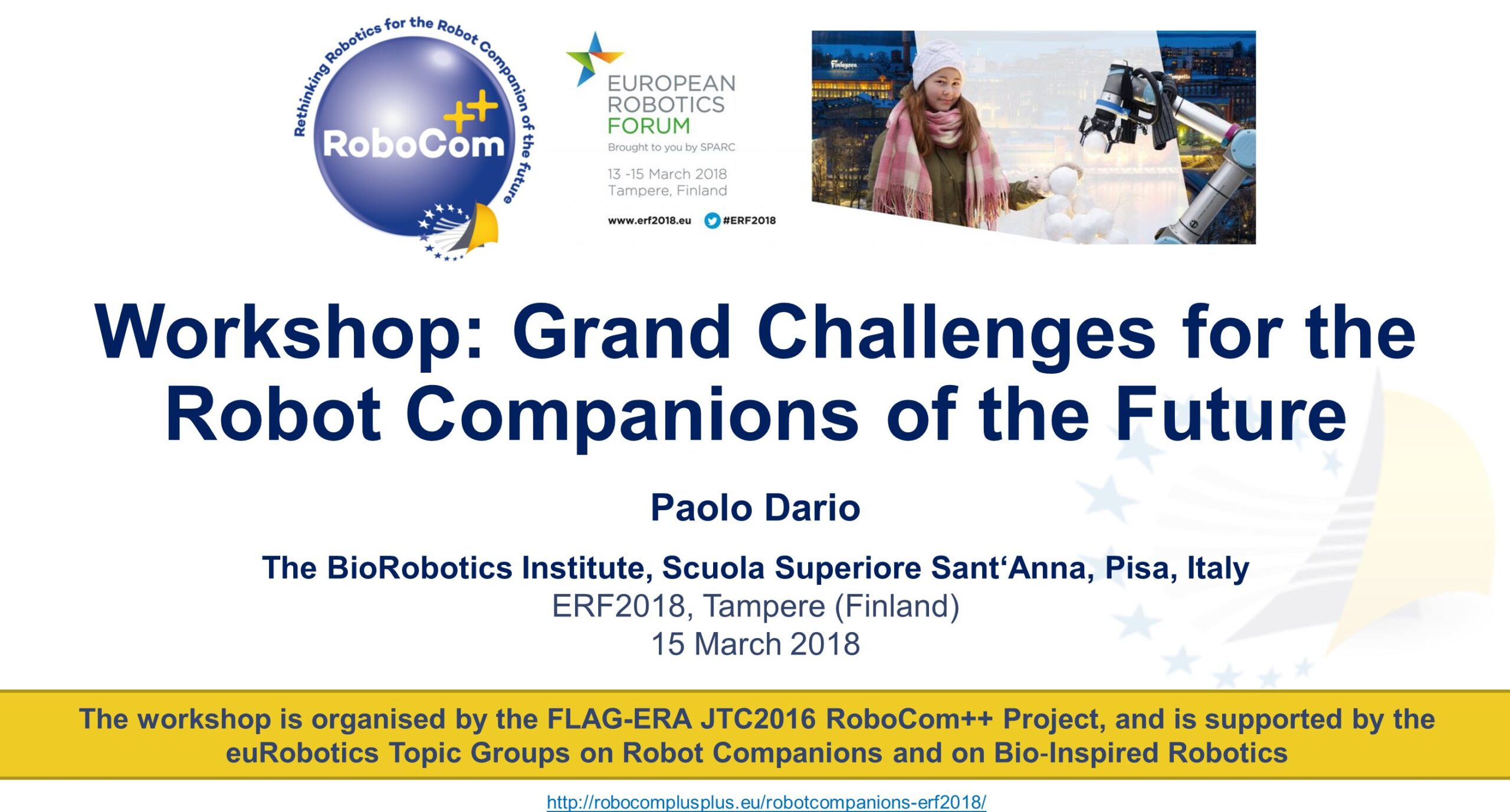 RoboCom++ Workshop at ERF 2018